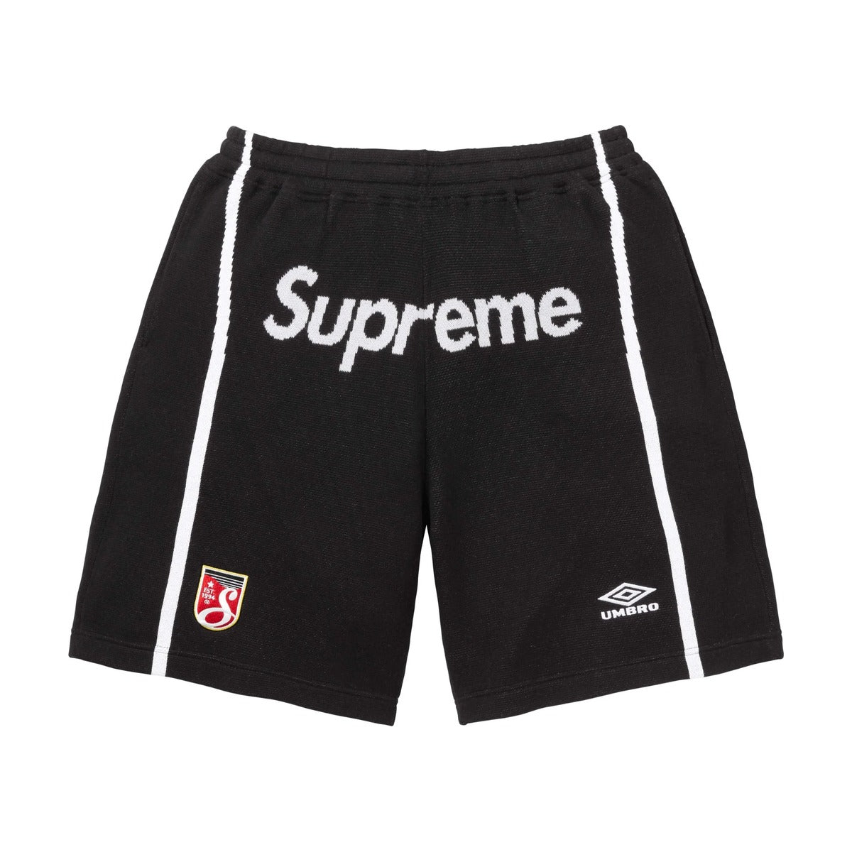 Short de football en maille Supreme x Umbro noir (PE25)