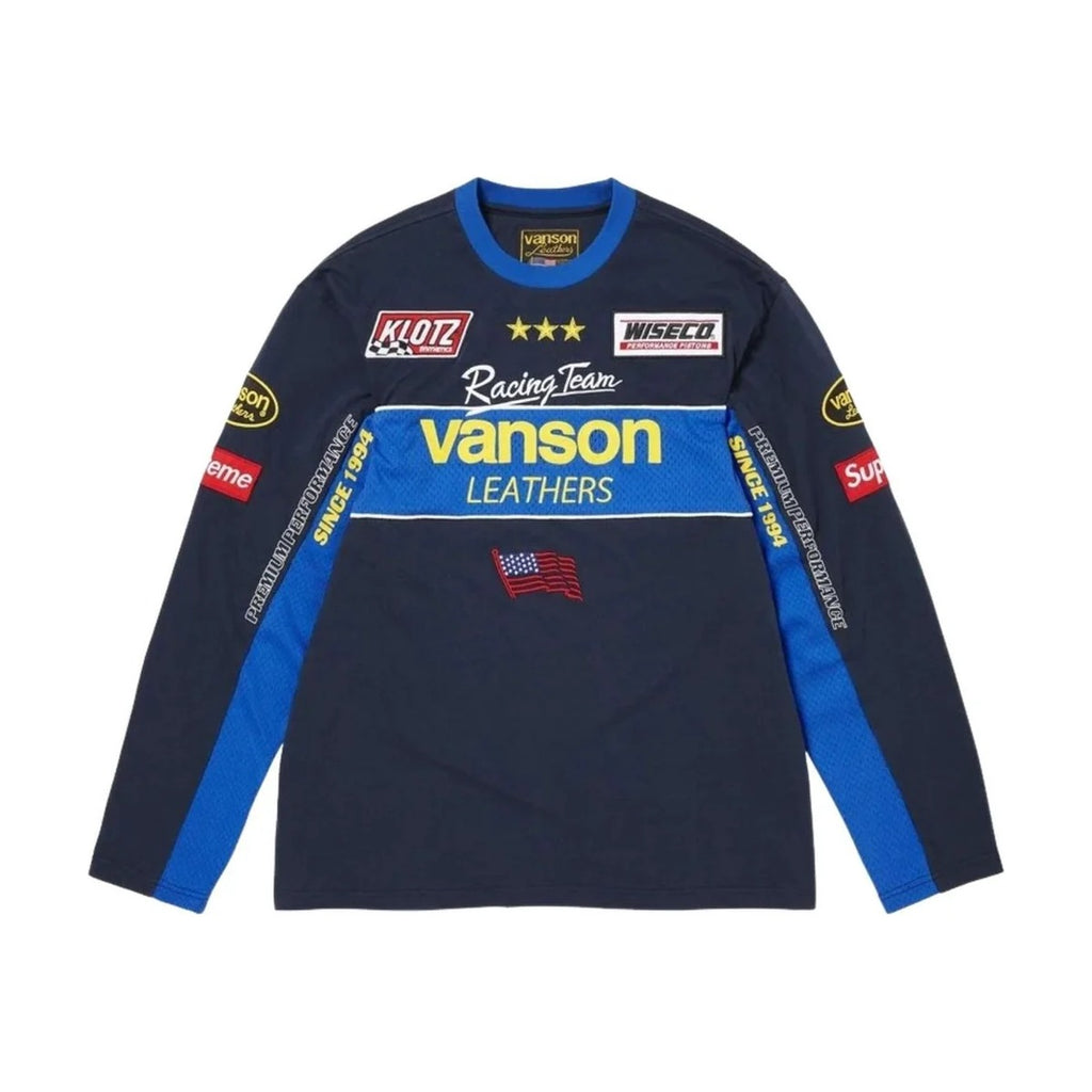 Supreme x Vanson Leathers L/S Top – Navy (SS26)