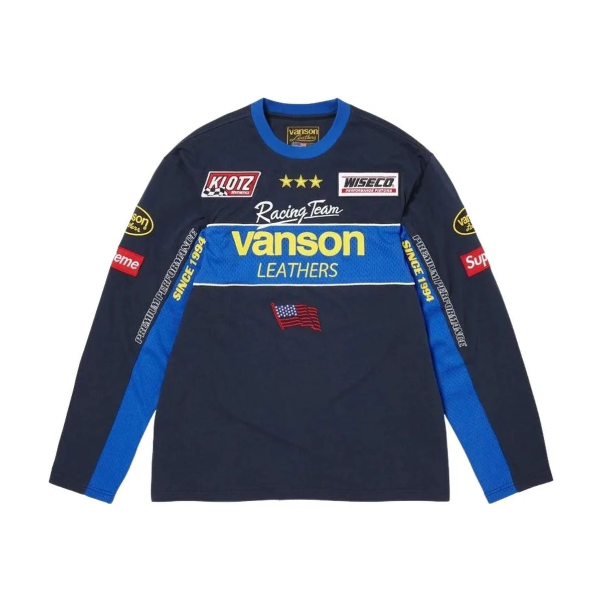 Supreme x Vanson Leathers L/S Top – Navy (SS26)