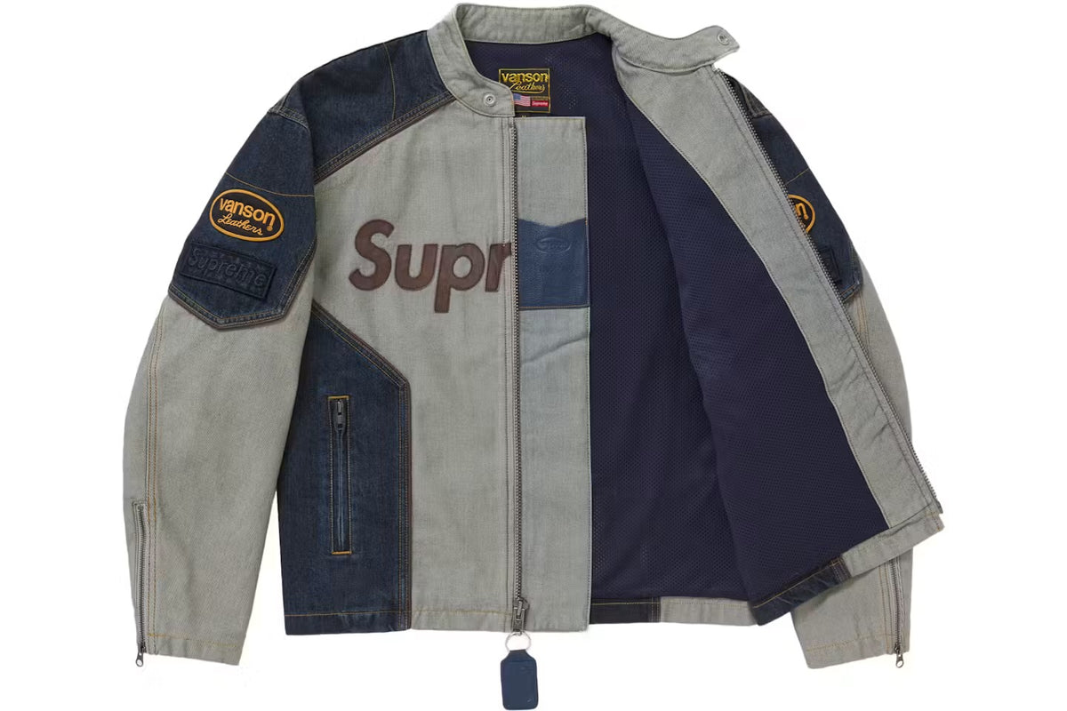 Supreme x Vanson Leathers Cordura Cotton Jacket – Denim (SS25)