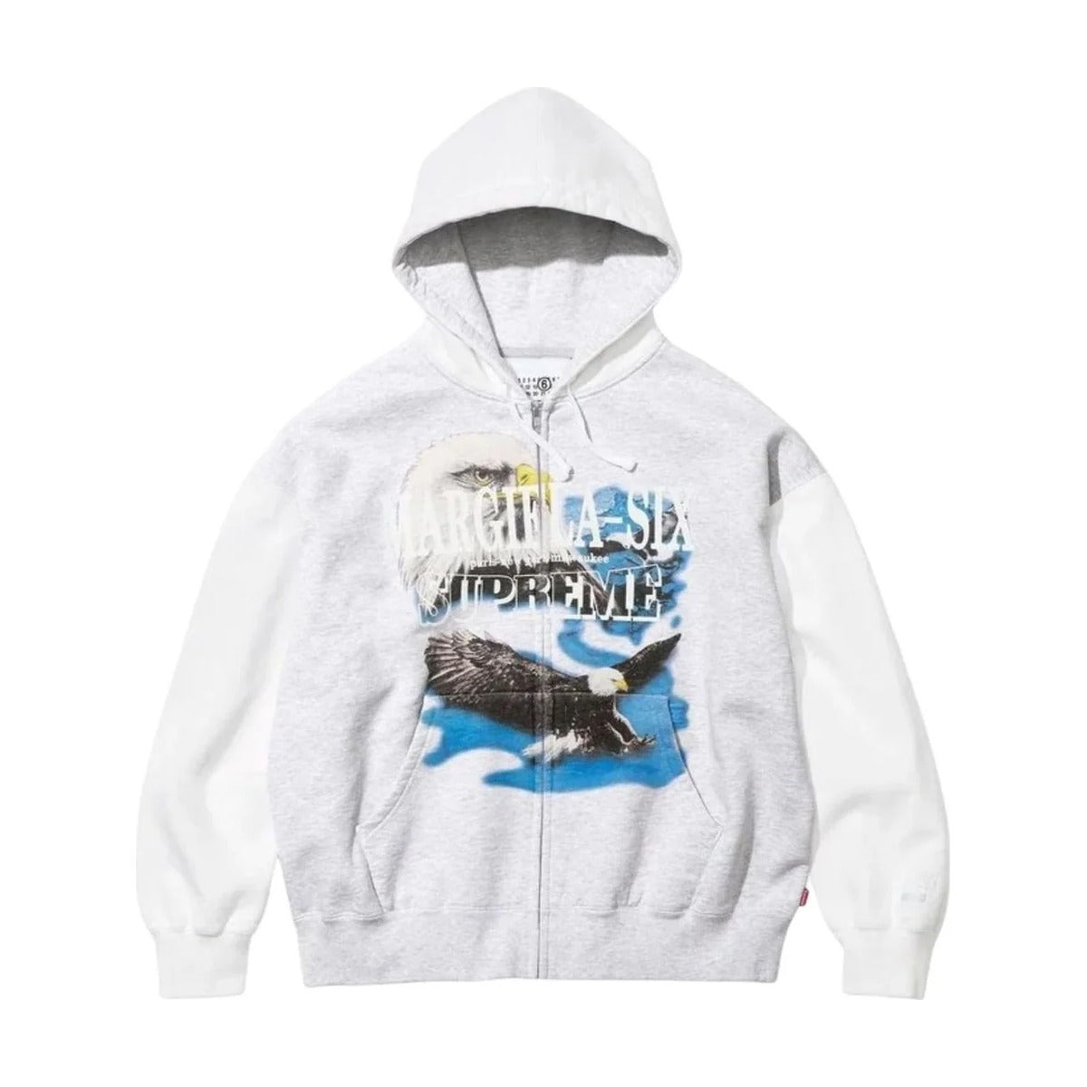 Supreme x MM6 Maison Margiela Eagle Zip Up Hooded Sweatshirt – White (SS26)