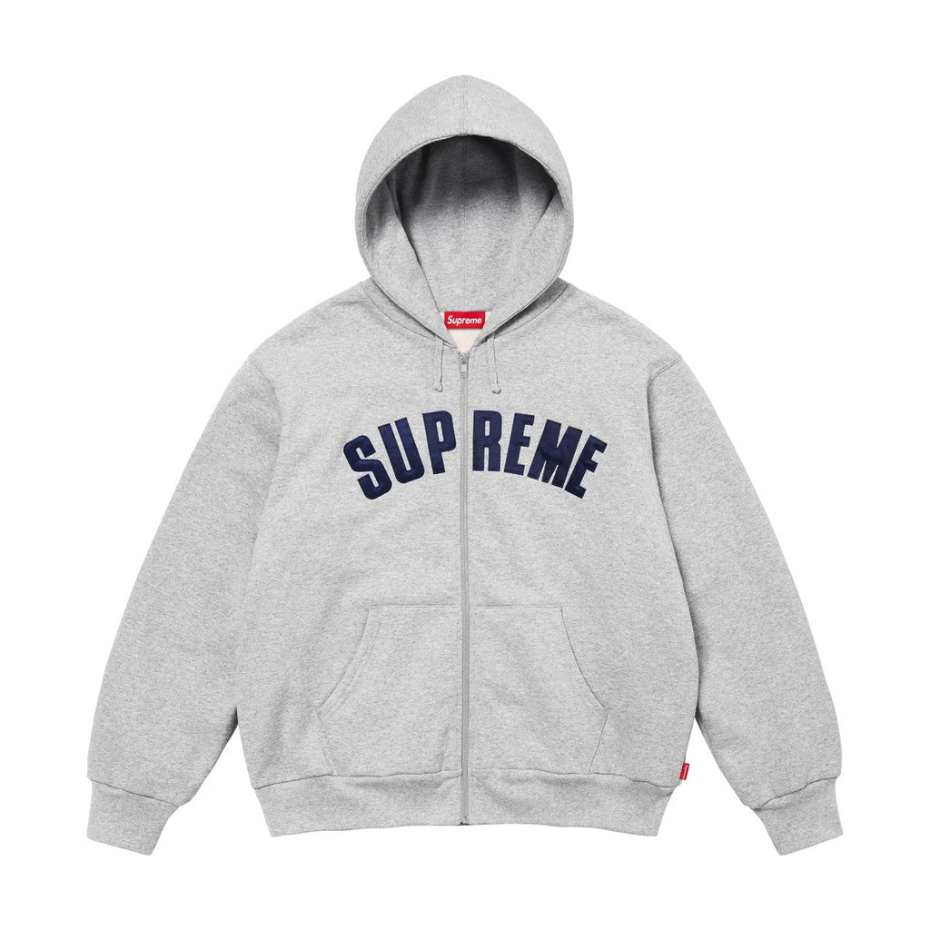 Supreme Arc Thermal Lined Zip Up Hooded Sweatshirt – Heather Grey (FW24)