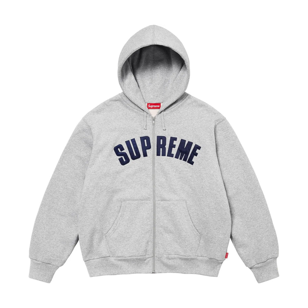 Sweat à capuche zippé Supreme Arc doublé thermiquement – Gris chiné (AH24)