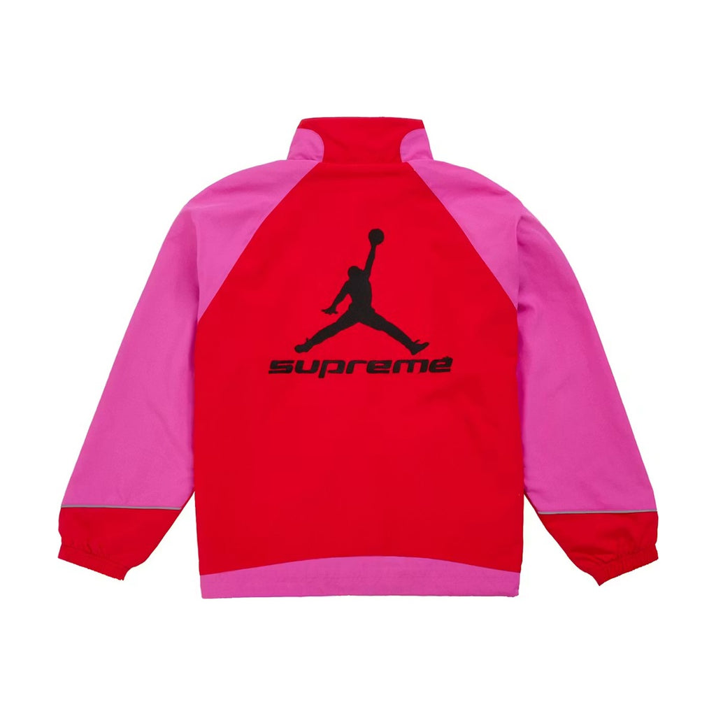 Supreme x Jordan Track Jacket – Fire Pink/University Red (SS26)