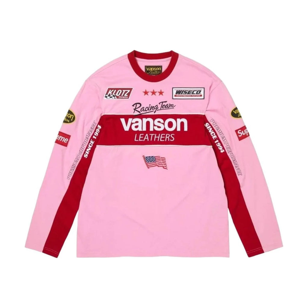 Supreme x Vanson Leathers L/S Top – Pink (SS26)