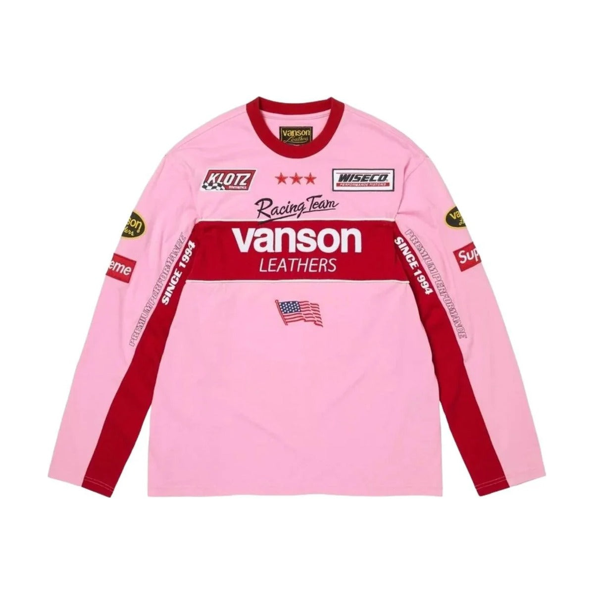 Supreme x Vanson Leathers L/S Top – Pink (SS26)
