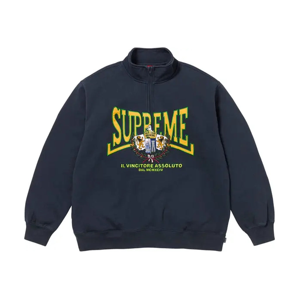 Supreme Crest Appliqué Half Zip Pullover – Navy (FW25)