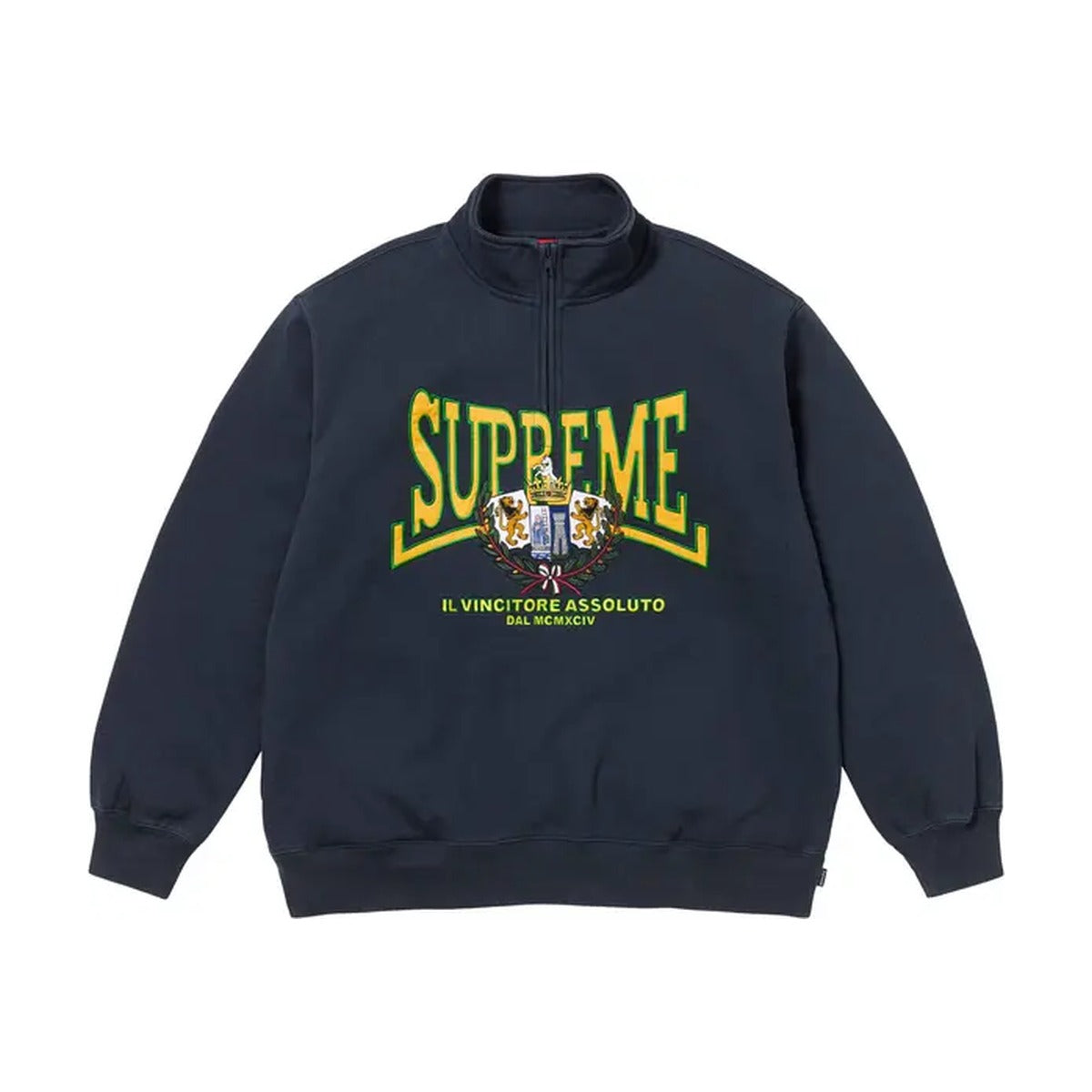 Supreme Crest Appliqué Half Zip Pullover – Navy (FW25)