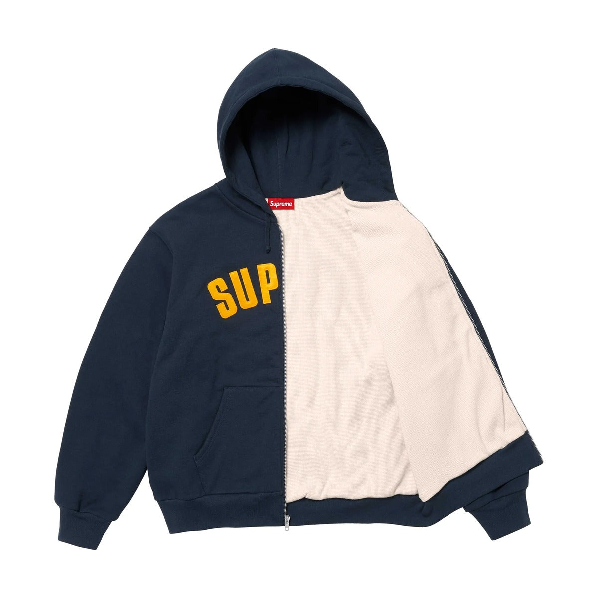Sweat à capuche zippé Supreme Arc doublé thermiquement – Marine (AH24)