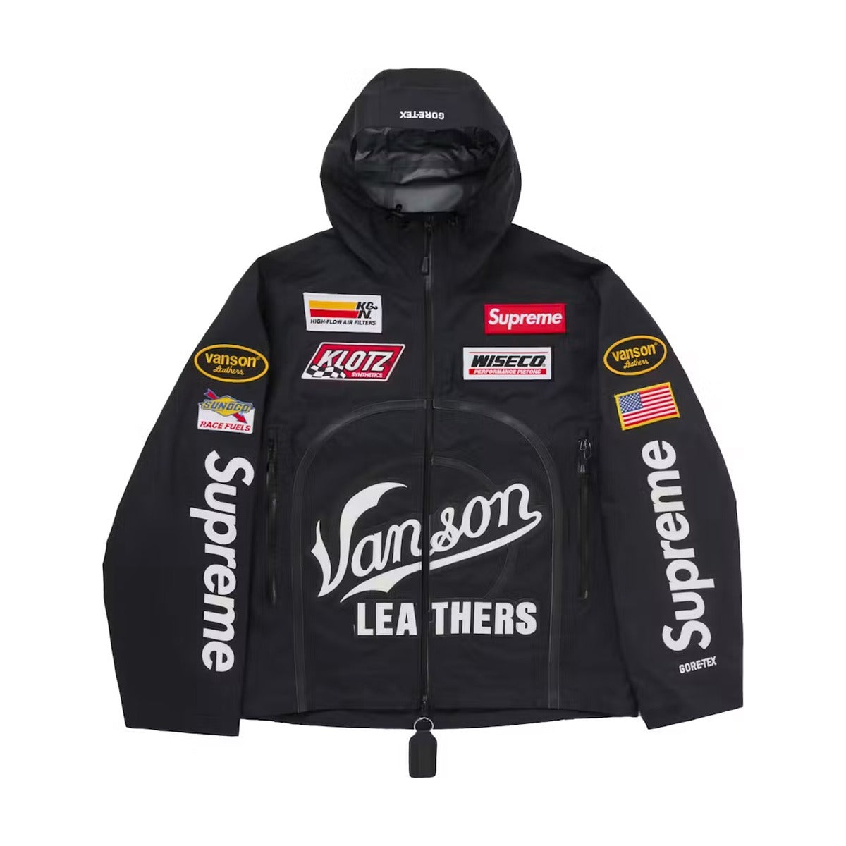 Veste shell Supreme x Vanson Leathers Gore-Tex – Noir (AH25)