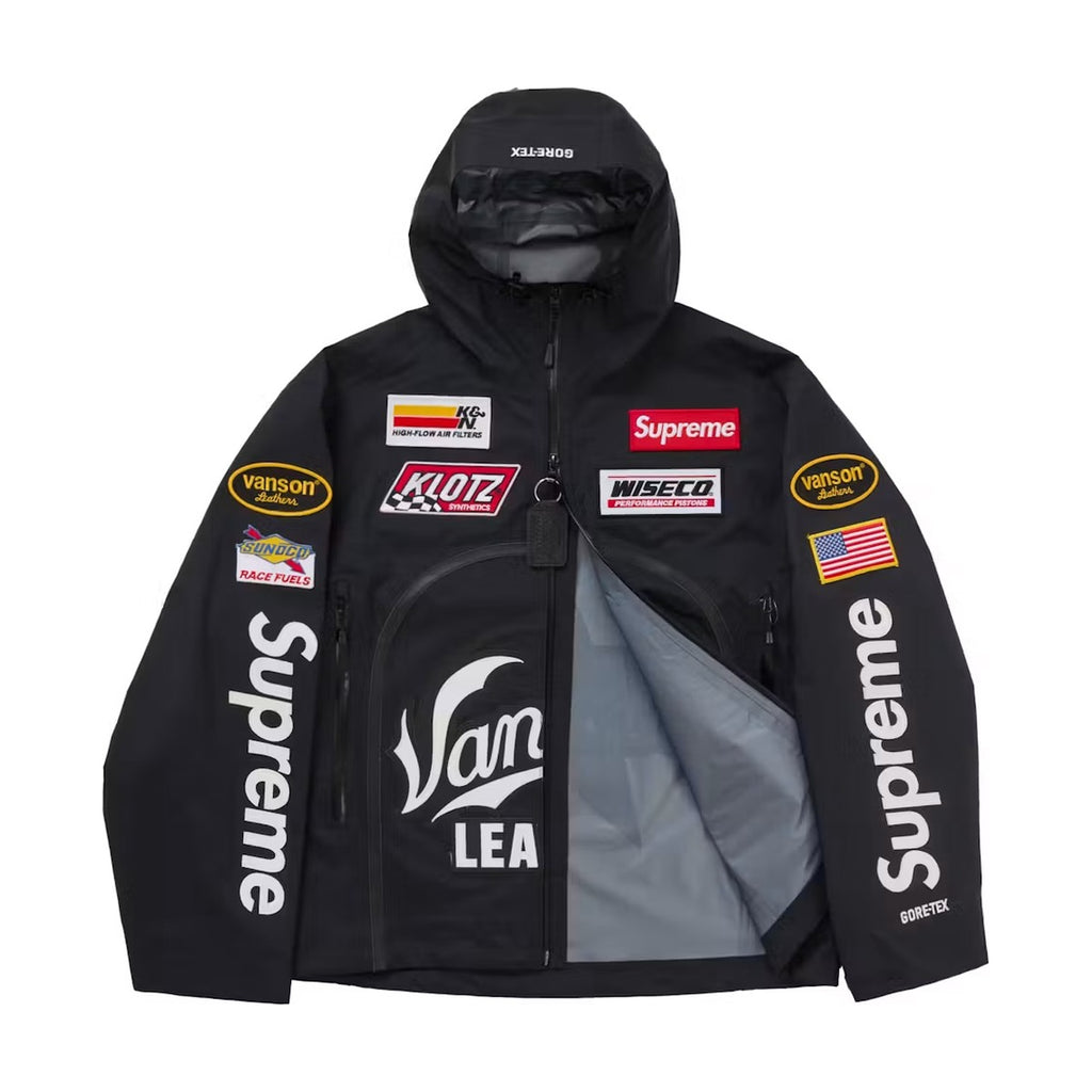 Veste shell Supreme x Vanson Leathers Gore-Tex – Noir (AH25)