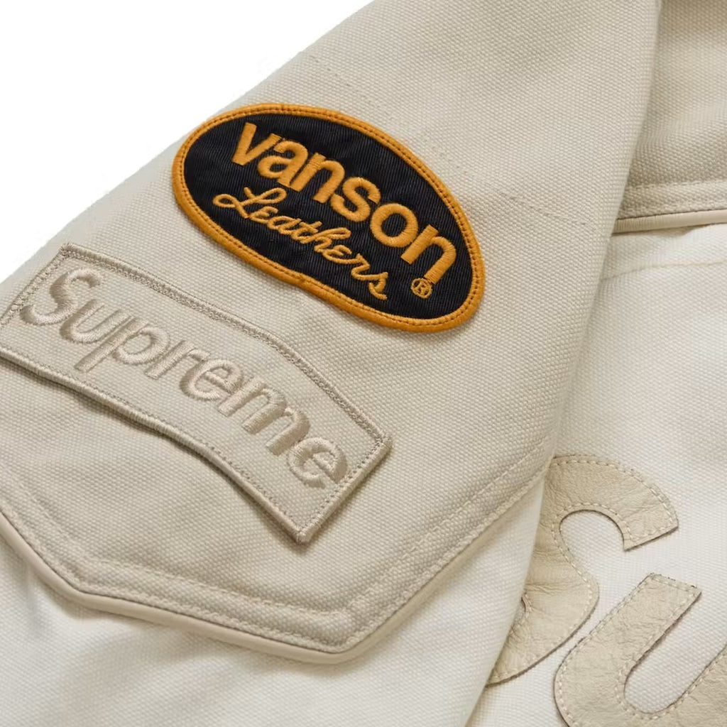 Supreme x Vanson Leathers Cordura Cotton Jacket – White (SS25)