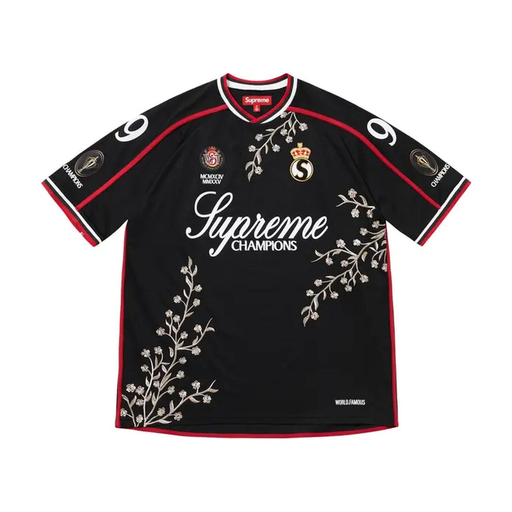 Supreme Floral Soccer Jersey – Black (FW25)