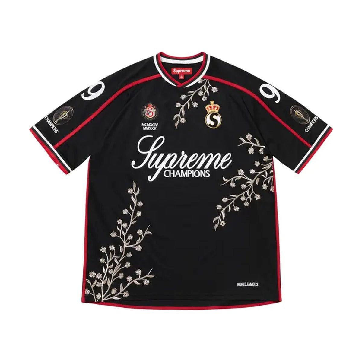 Supreme Floral Soccer Jersey – Black (FW25)