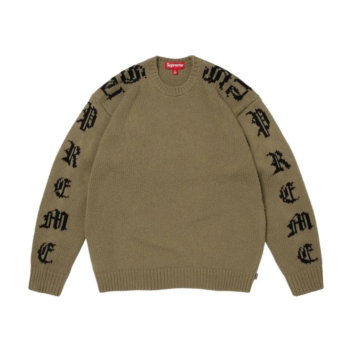Pull Supreme Old English à manches – Olive (PE26)