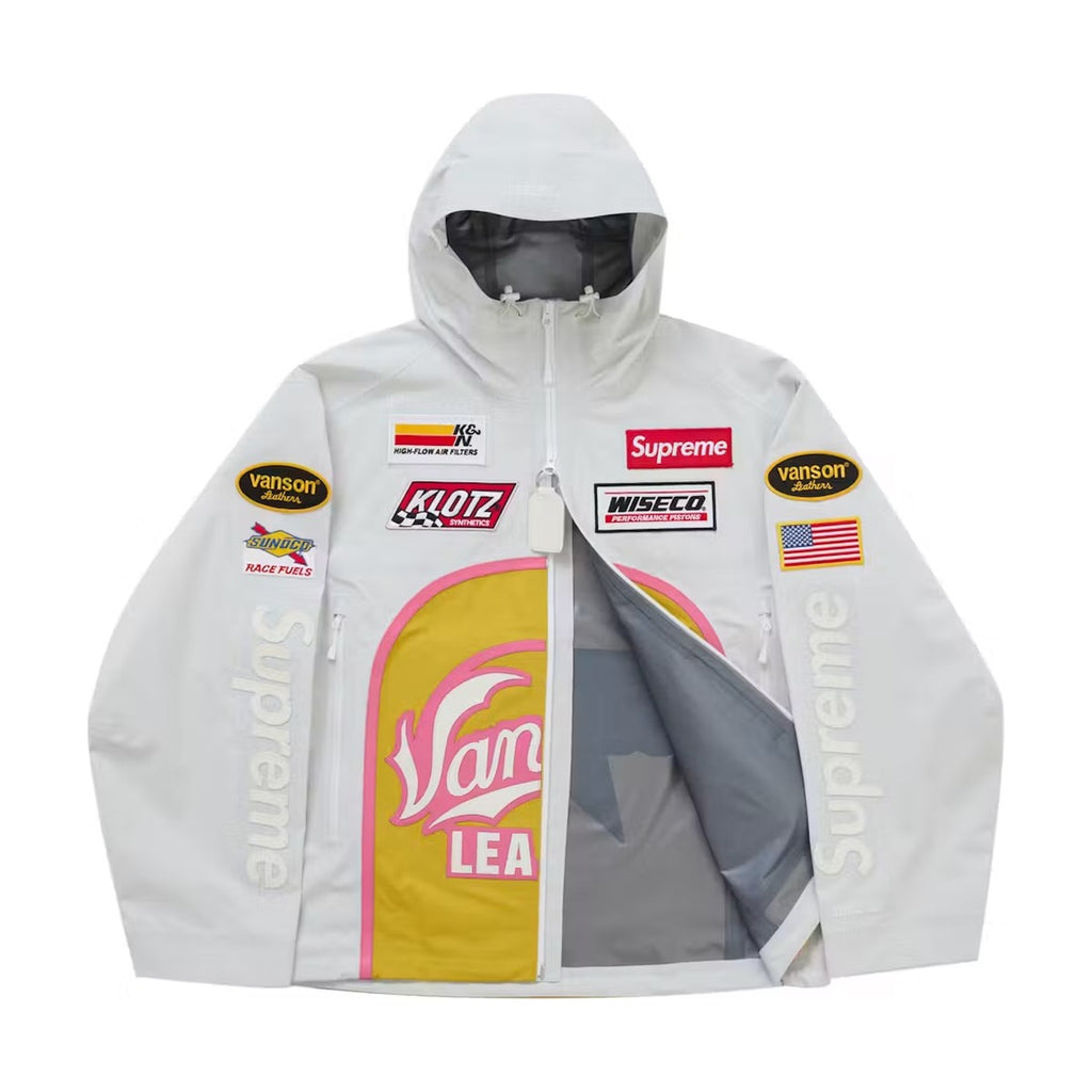 Supreme x Vanson Leathers Gore-Tex Shell Jacket – White (FW25)