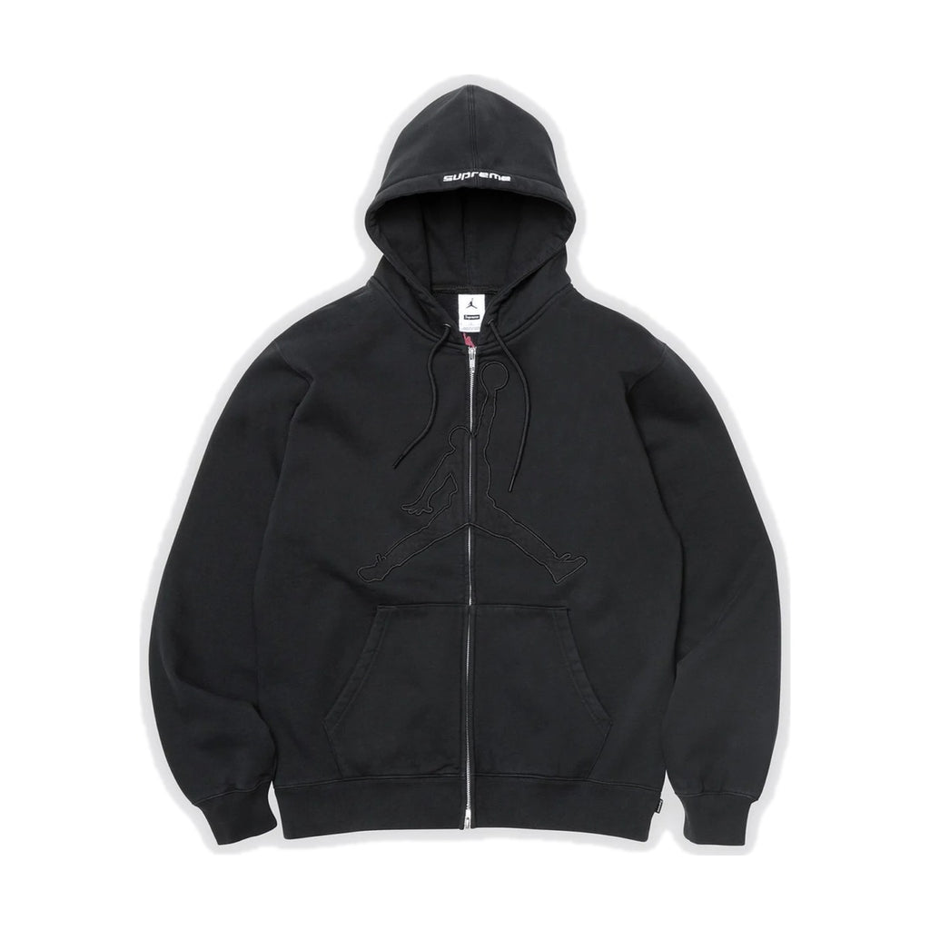 Sweat à capuche zippé Supreme x Jordan – Noir/Rouge universitaire (PE26)