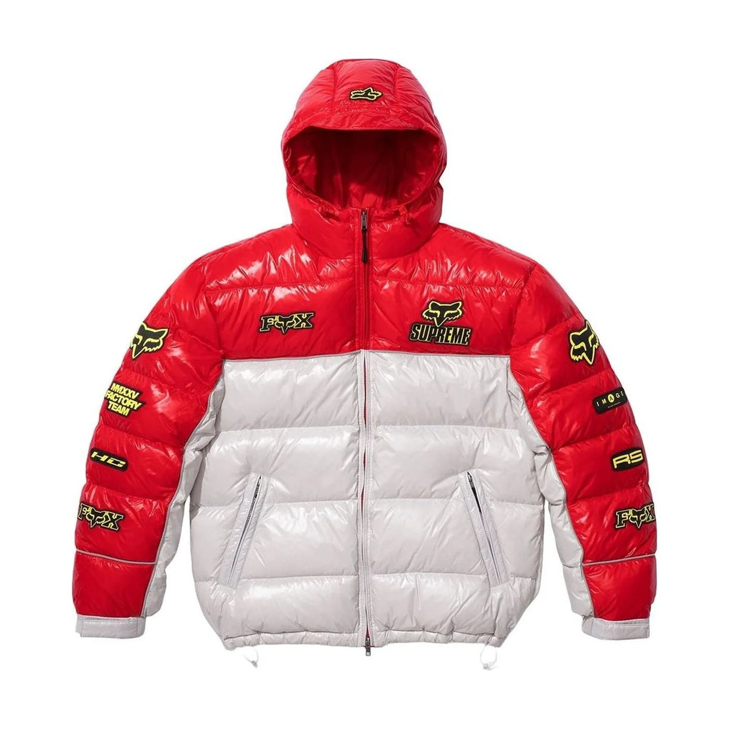 Supreme x Fox Racing Shiny Down Puffer – Red/White (FW25)