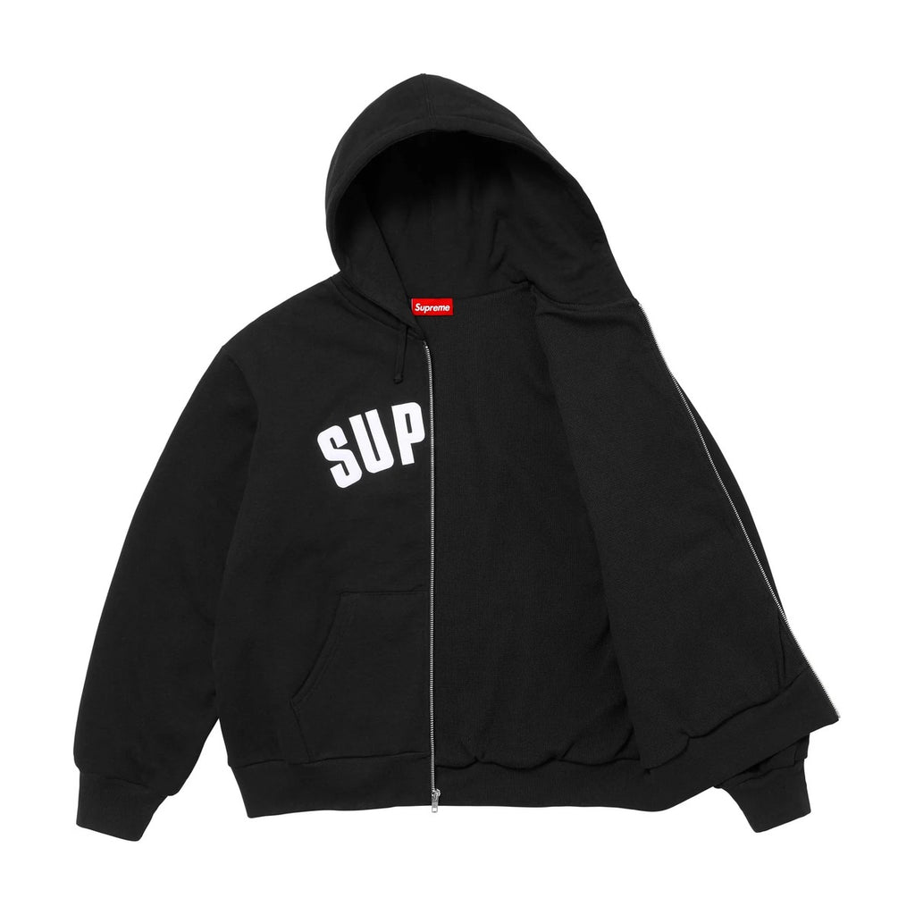 Supreme Arc Thermal Lined Zip Up Hooded Sweatshirt – Black (FW24)
