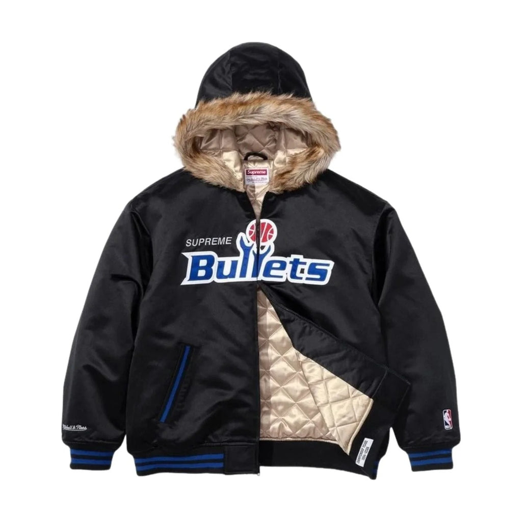 Supreme x Mitchell & Ness Teams Hooded Satin Jacket – Washington Bullets (SS26)