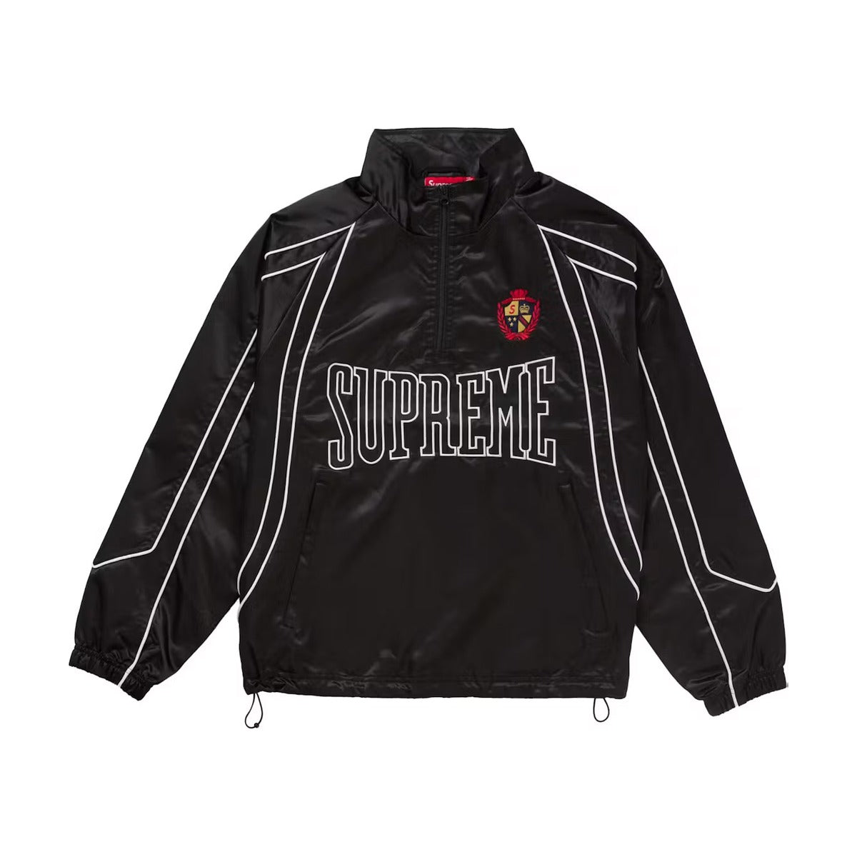 Pull Supreme à bordure en satin – Noir (PE25)