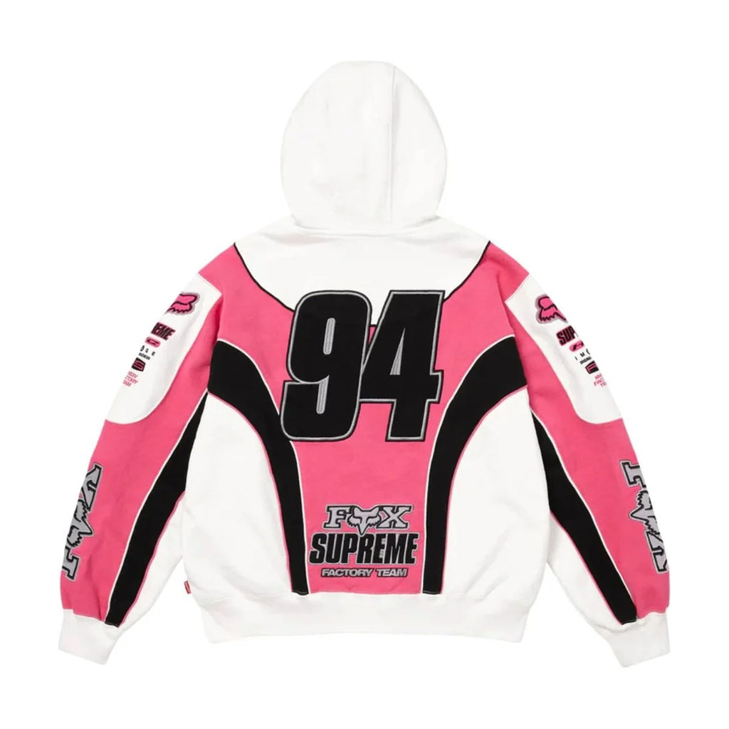 Sweat à capuche zippé Supreme x Fox Racing Factory Team – Blanc (AH25)