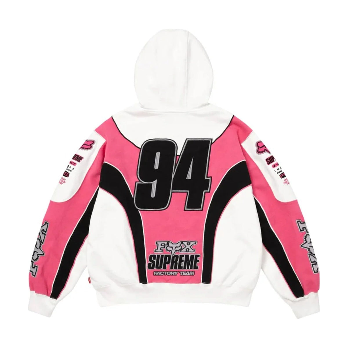 Sweat à capuche zippé Supreme x Fox Racing Factory Team – Blanc (AH25)