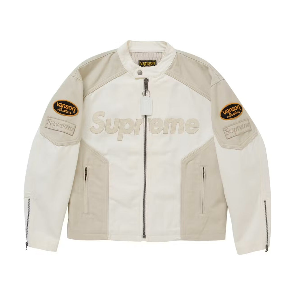 Supreme x Vanson Leathers Cordura Cotton Jacket – White (SS25)