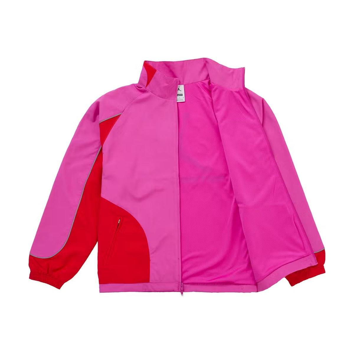 Supreme x Jordan Track Jacket – Fire Pink/University Red (SS26)