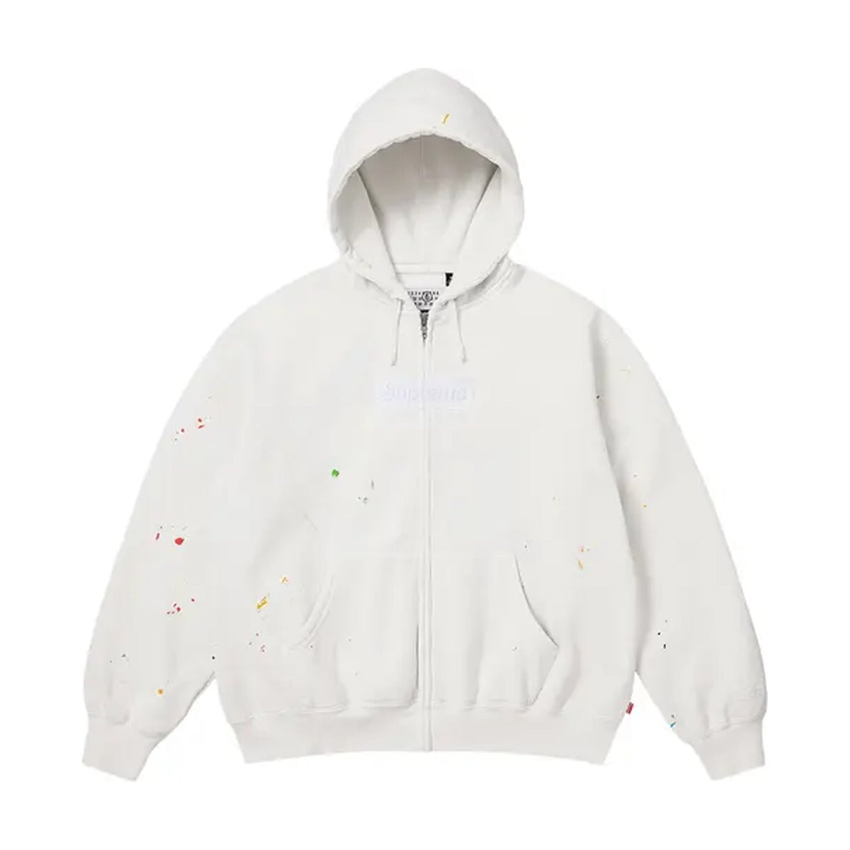 Supreme x MM6 Maison Margiela Box Logo Zip Up Hooded Sweatshirt – White (SS26)