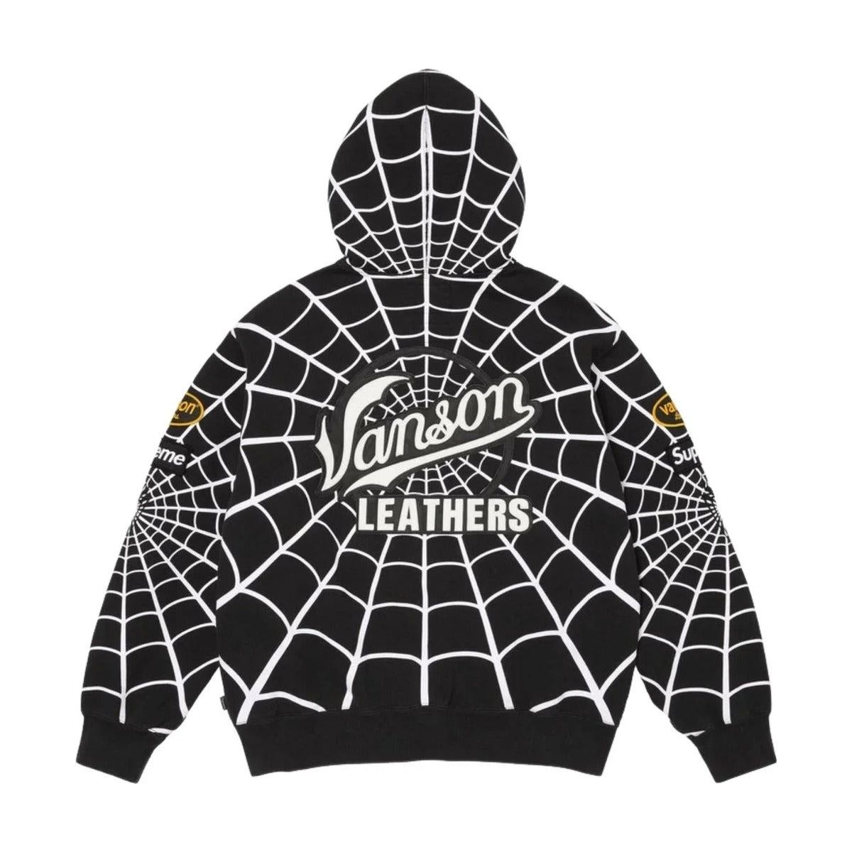 Supreme x Vanson Leathers Spider-Man Zip Up Hooded Sweatshirt – Black (SS26)