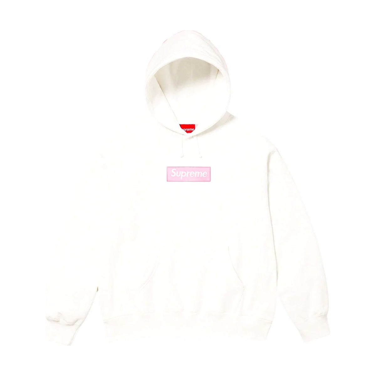 Supreme Box Logo Hooded Sweatshirt – White/Pink (FW25)