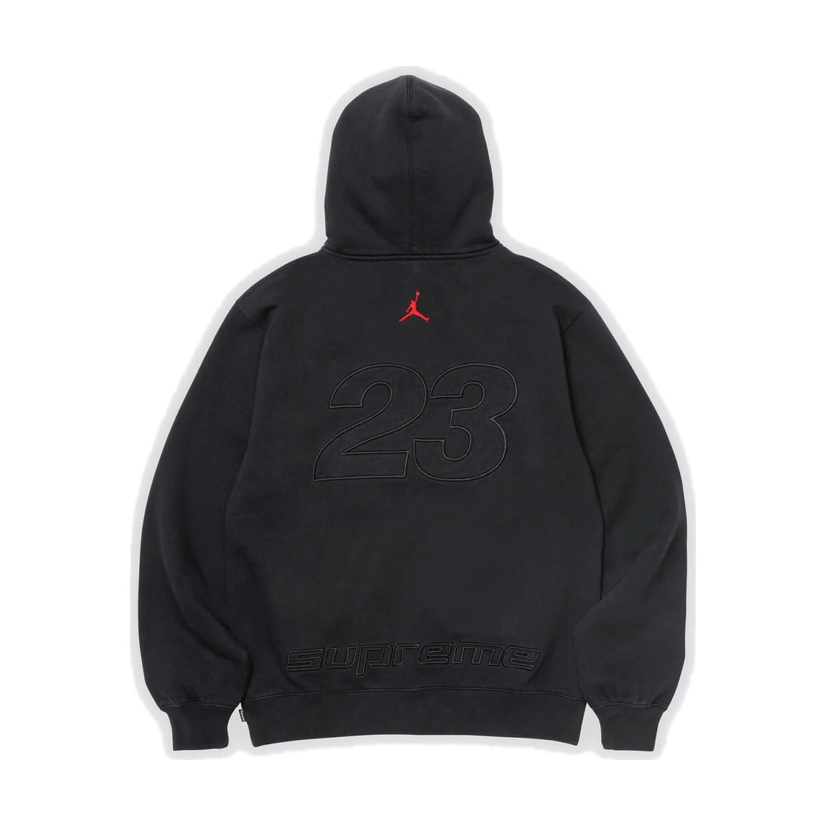 Sweat à capuche zippé Supreme x Jordan – Noir/Rouge universitaire (PE26)