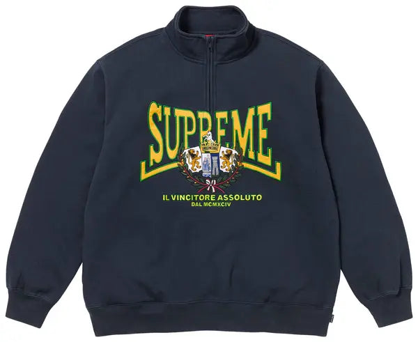 Supreme Crest Appliqué Half Zip Pullover – Navy (FW25)
