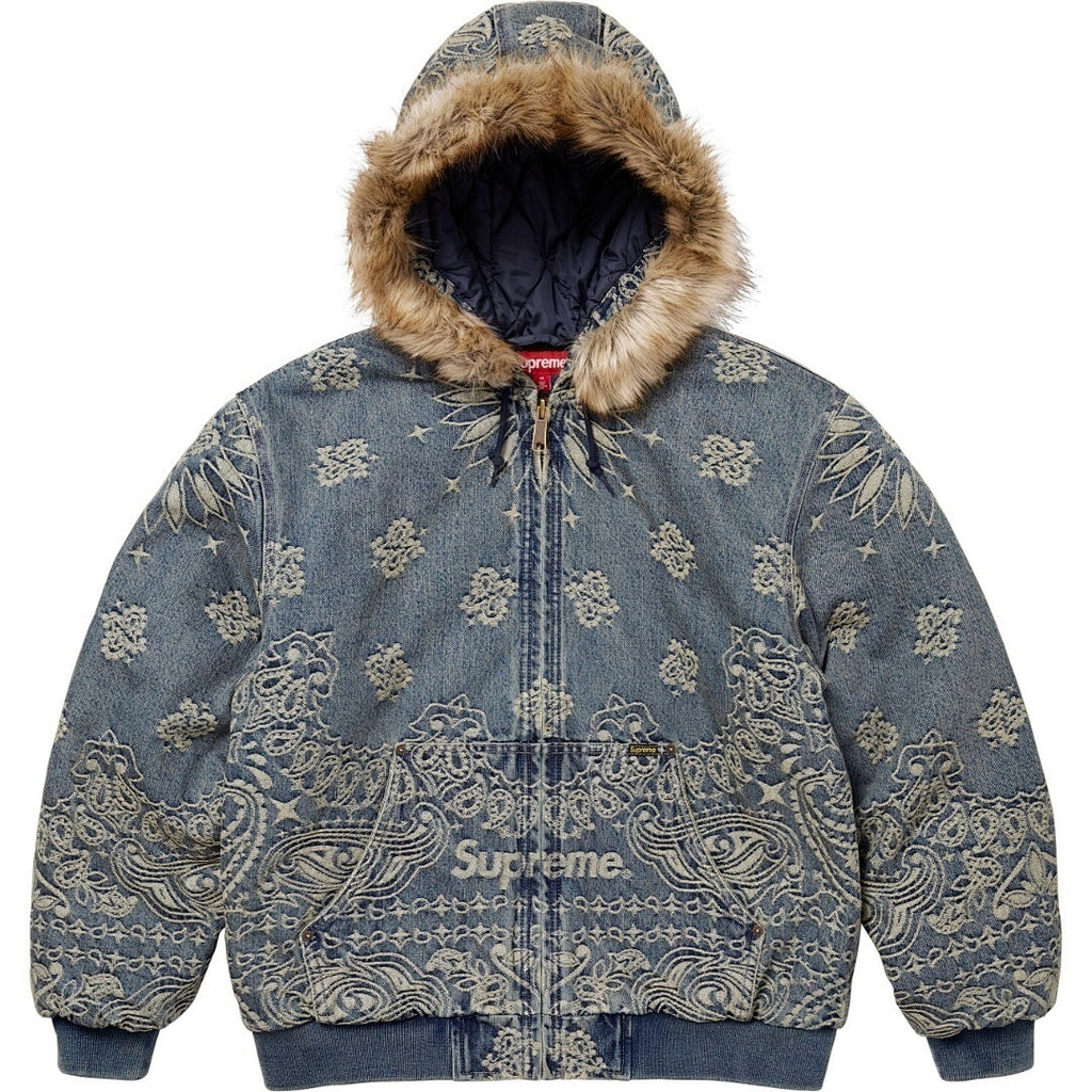 Bandana Jacquard Denim Hooded Work Jacket (SS25)