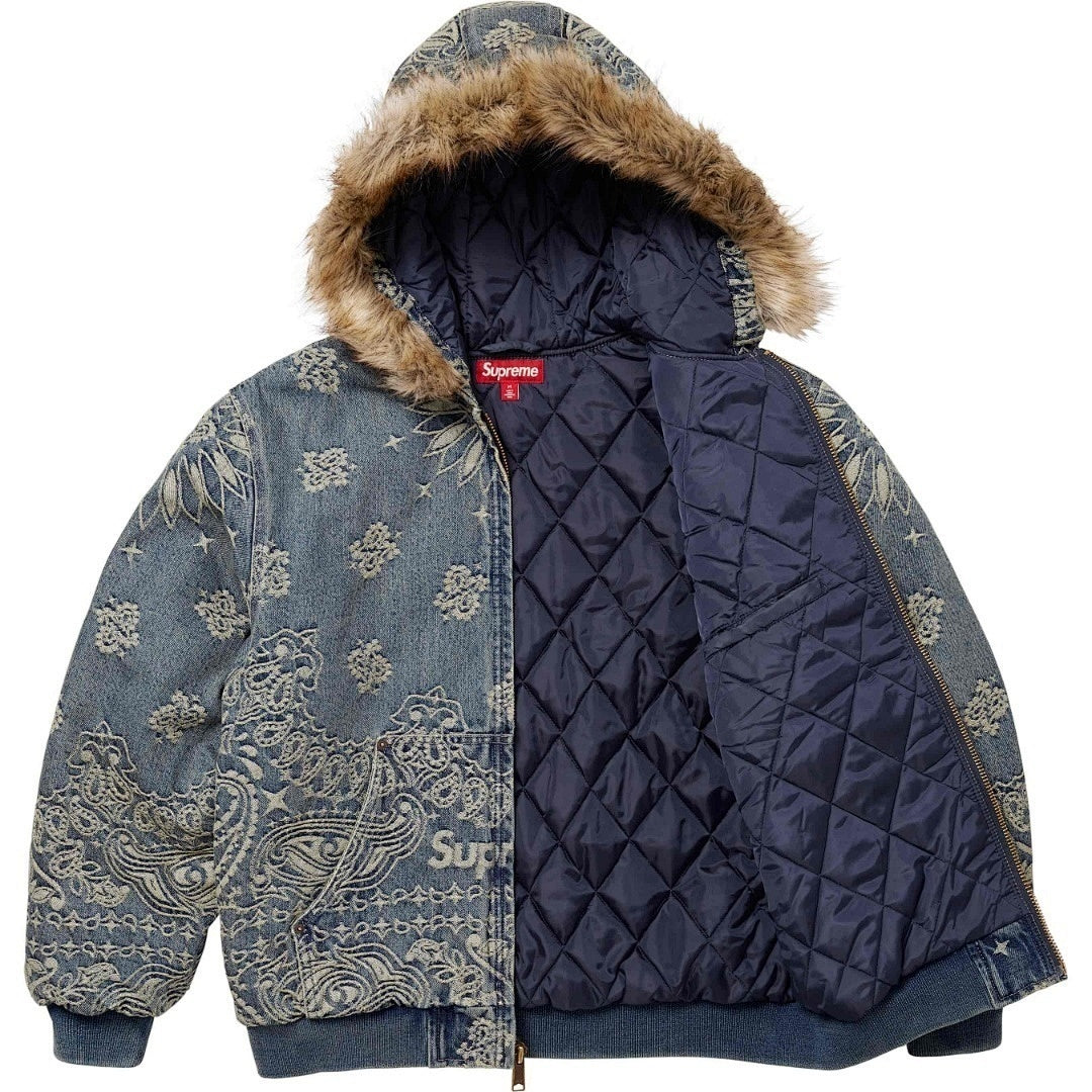 Bandana Jacquard Denim Hooded Work Jacket (SS25)