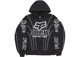 Supreme x Fox Racing Factory Team Zip Hoodie Black